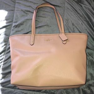 Large pink Coach tote